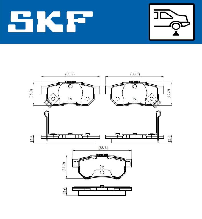 Jogo de 4 pastilhas de travão SKF ref. VKBP 90624 A