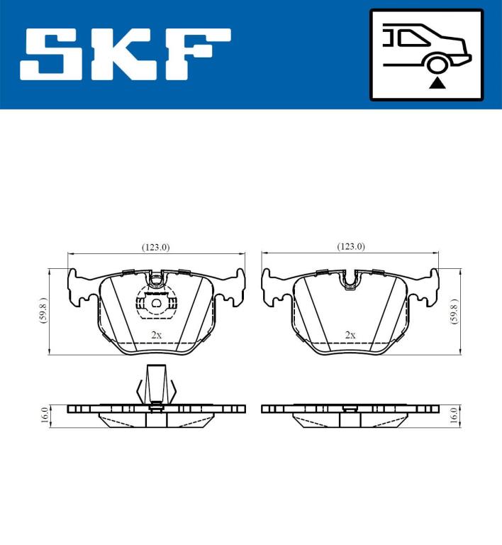 Jogo de 4 pastilhas de travão SKF ref. VKBP 90625