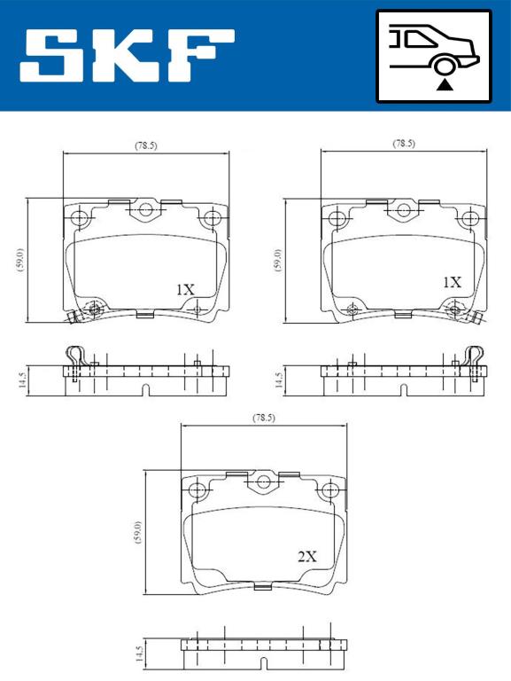 Jogo de 4 pastilhas de travão SKF ref. VKBP 90640 A