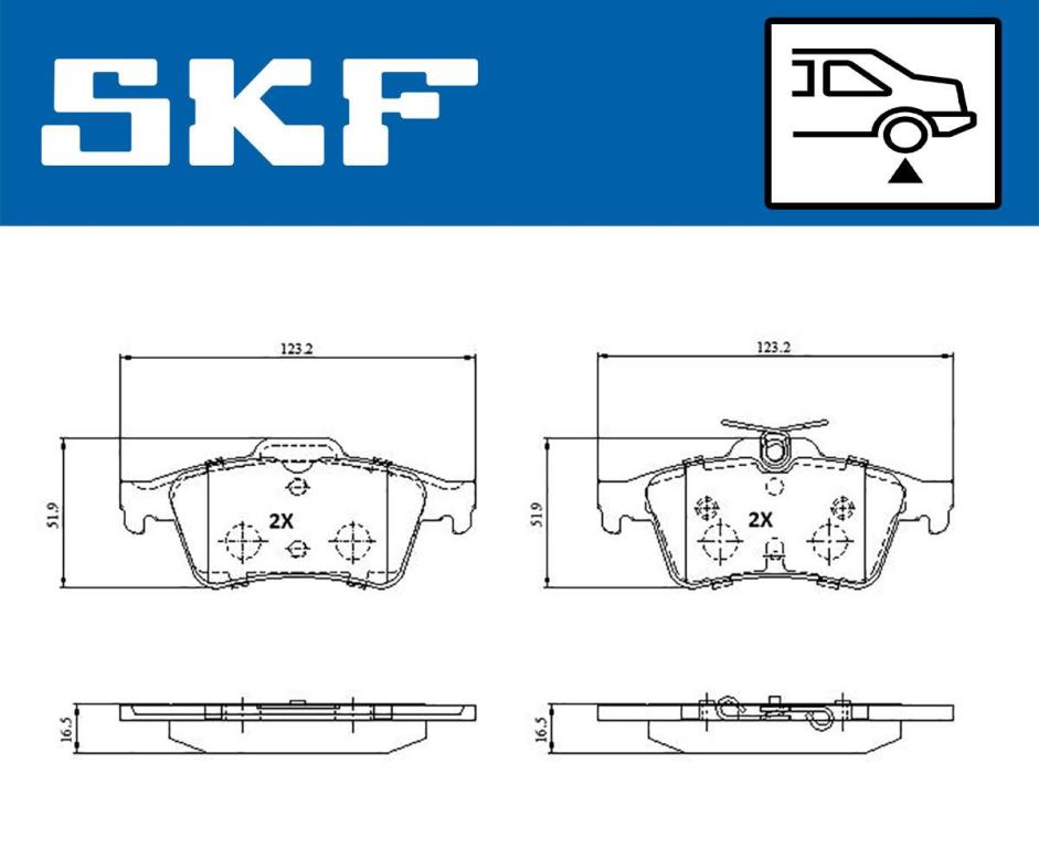 Jogo de 4 pastilhas de travão SKF ref. VKBP 91299
