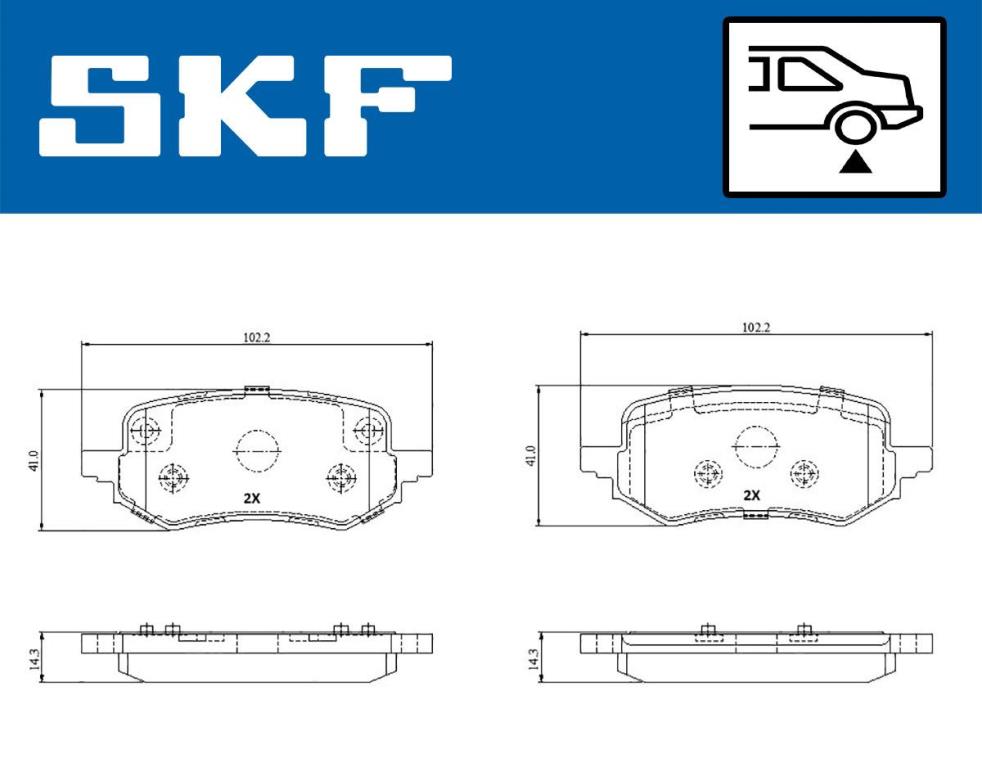 Jogo de 4 pastilhas de travão SKF ref. VKBP 91303