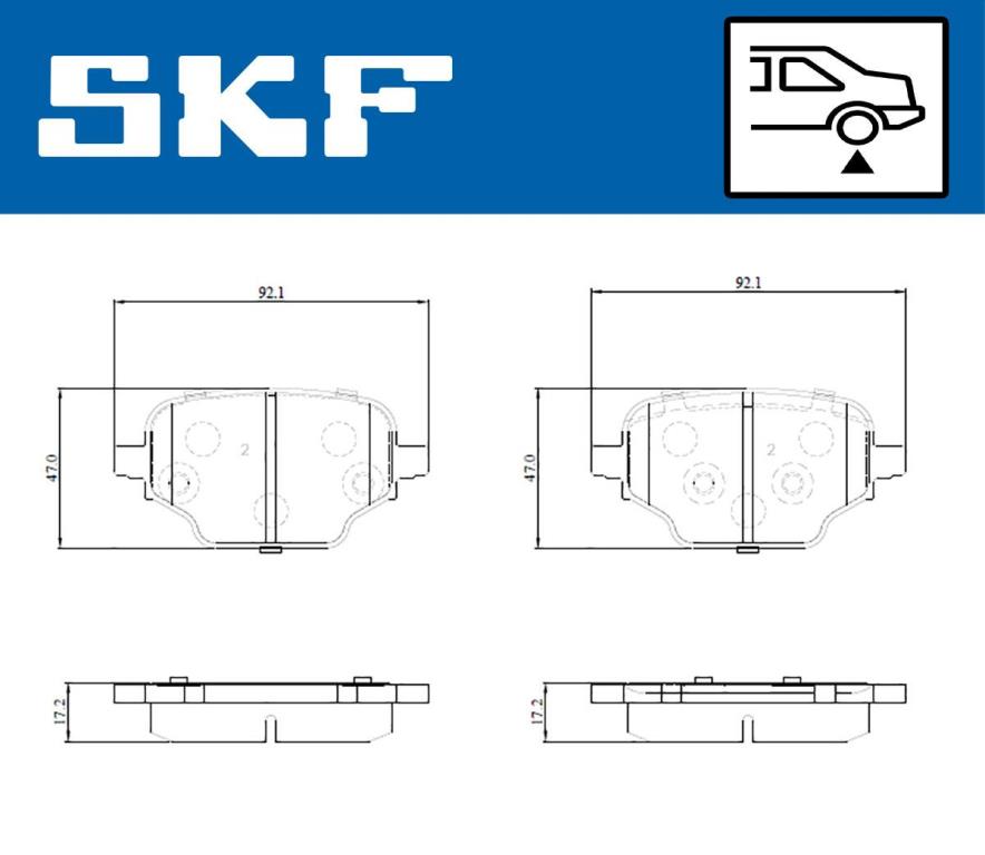 Jogo de 4 pastilhas de travão SKF ref. VKBP 91306