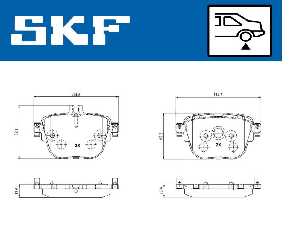 Jogo de 4 pastilhas de travão SKF ref. VKBP 91307