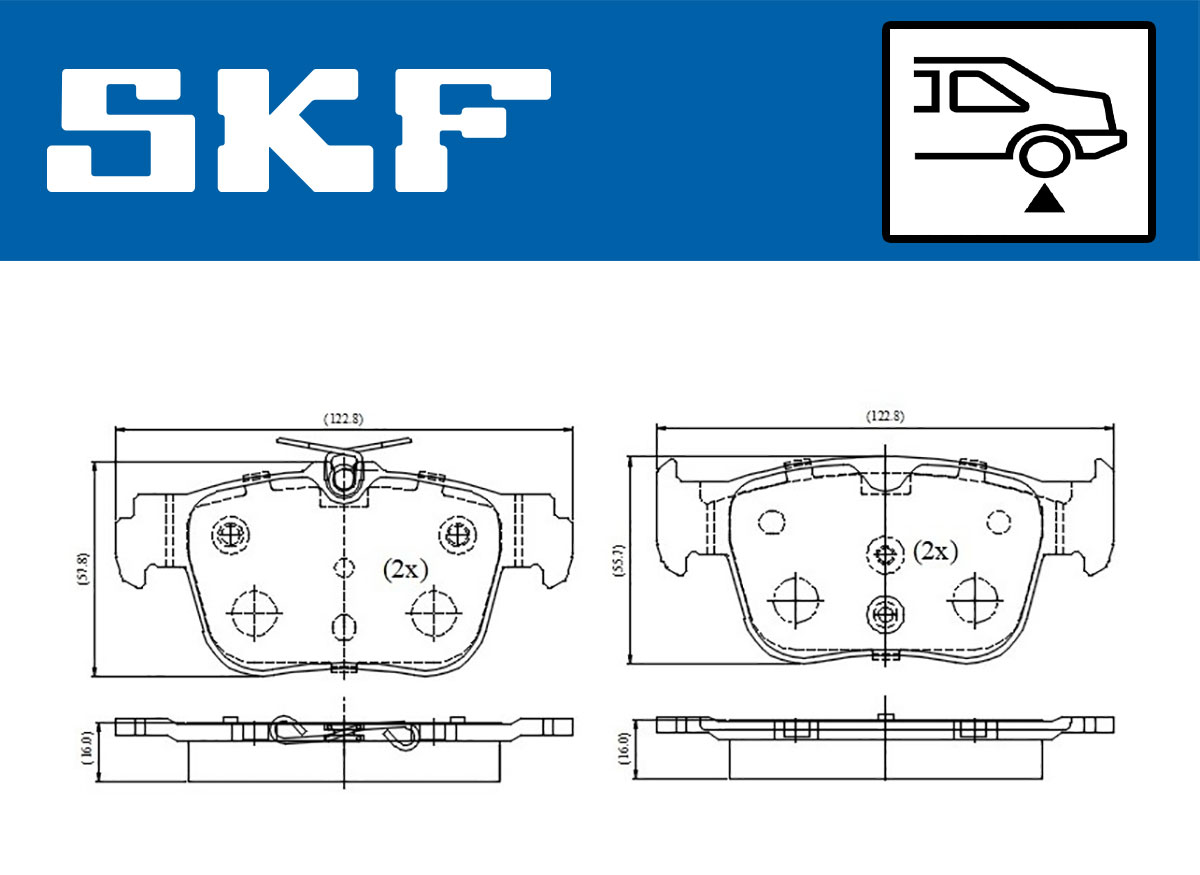 Jeu de 4 plaquettes de frein SKF VKBP 91310