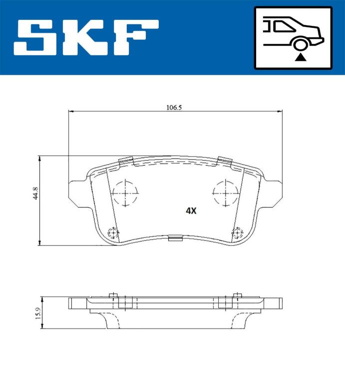 Jogo de 4 pastilhas de travão SKF ref. VKBP 91313