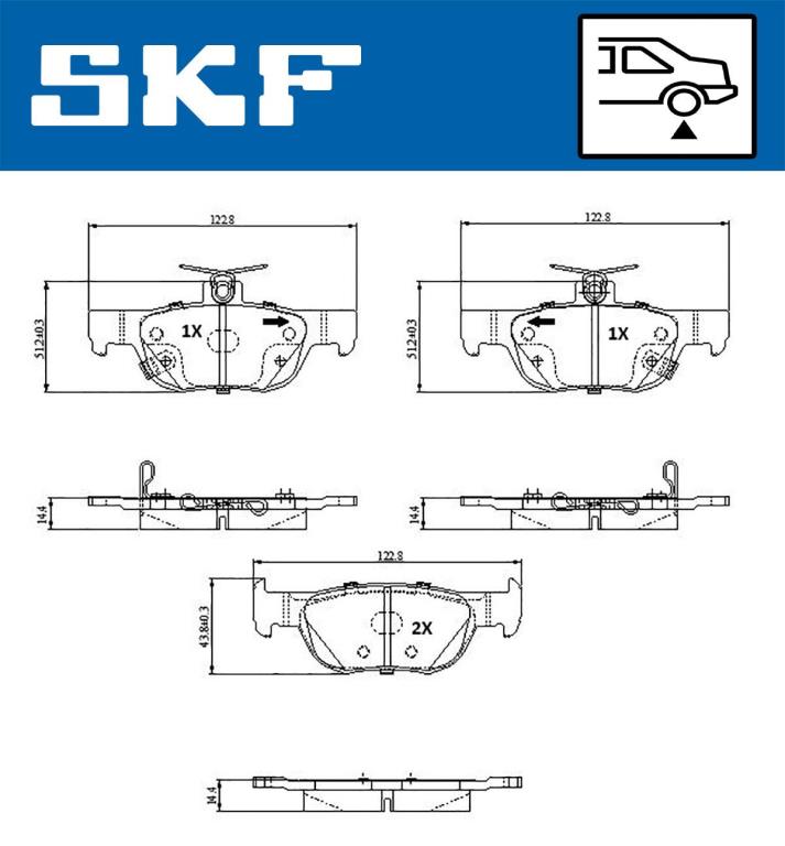 Jogo de 4 pastilhas de travão SKF ref. VKBP 91333 A