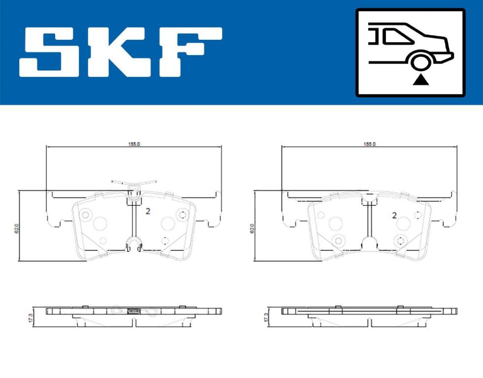 Jogo de 4 pastilhas de travão SKF ref. VKBP 91343