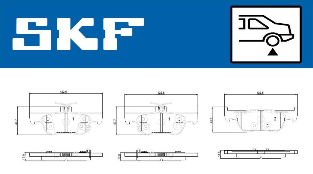 Jogo de 4 pastilhas de travão SKF ref. VKBP 91349 A