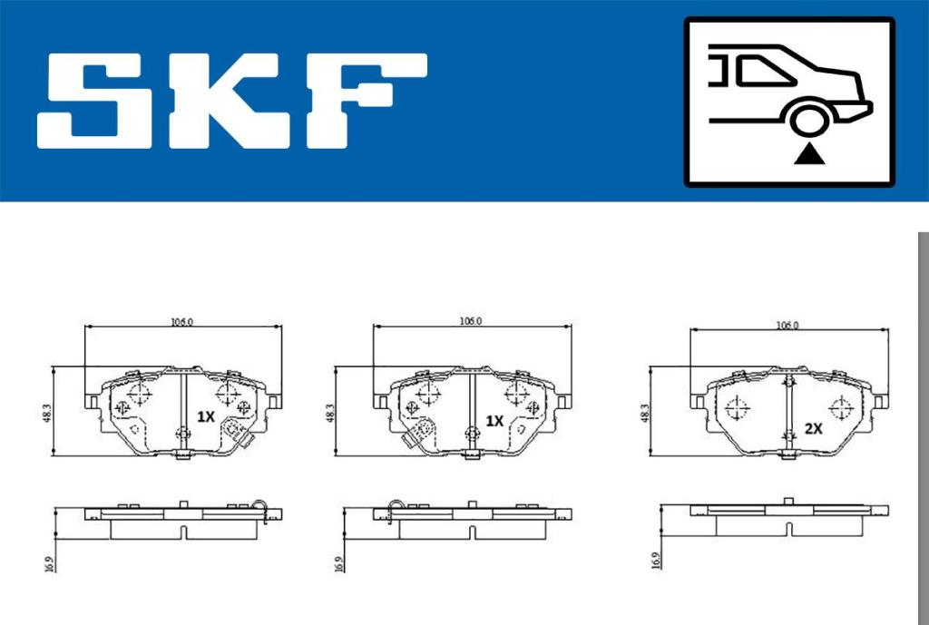 Jogo de 4 pastilhas de travão SKF ref. VKBP 91356 A