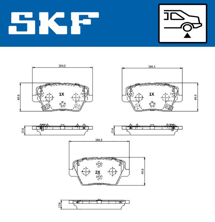 Jogo de 4 pastilhas de travão SKF ref. VKBP 91372 A