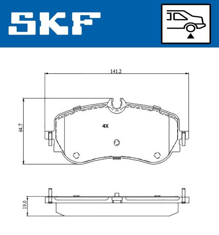 Jogo de 4 pastilhas de travão SKF ref. VKBP 91373