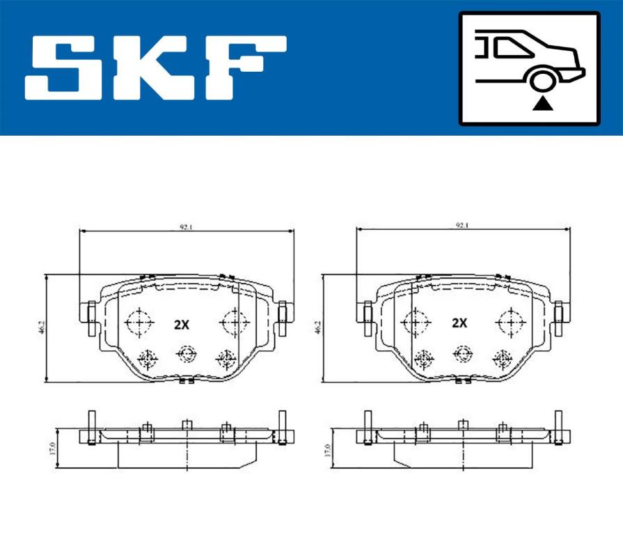 Jogo de 4 pastilhas de travão SKF ref. VKBP 91379