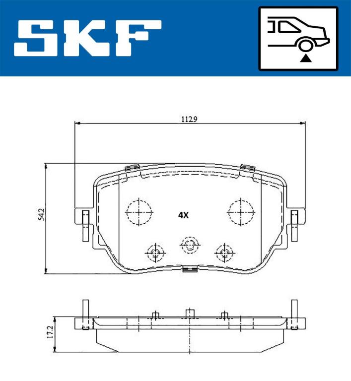 Jogo de 4 pastilhas de travão SKF ref. VKBP 91382