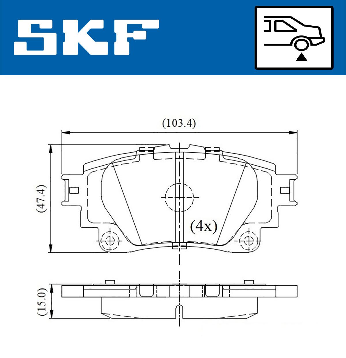 Jogo de 4 pastilhas de travão SKF VKBP 91405