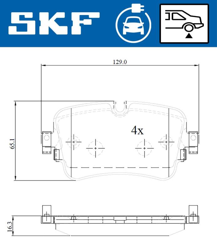Jogo de 4 pastilhas de travão SKF ref. VKBP 95009 EV