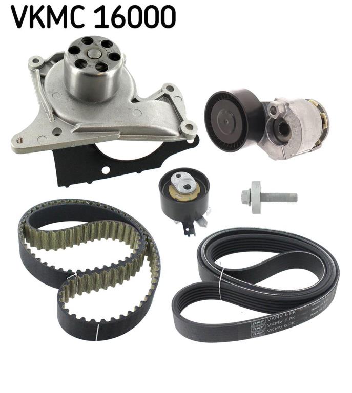 Pompe à eau + kit de courroie de distribution (Kit courroie de distribution) SKF ref. VKMC 16000