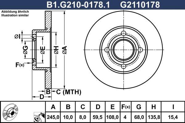Disques de frein GALFER ref. B1.G210-0178.1