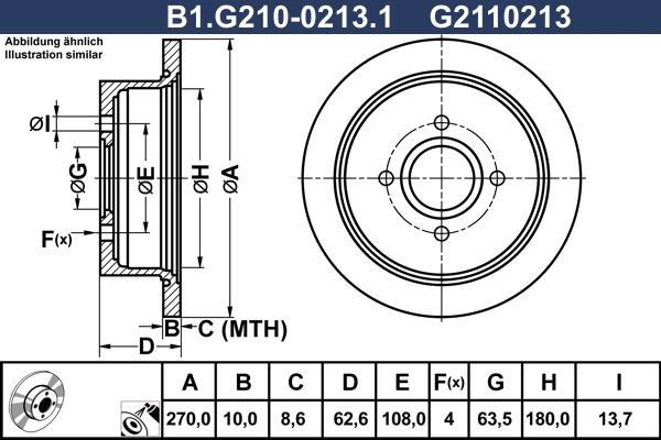 Disques de frein GALFER ref. B1.G210-0213.1