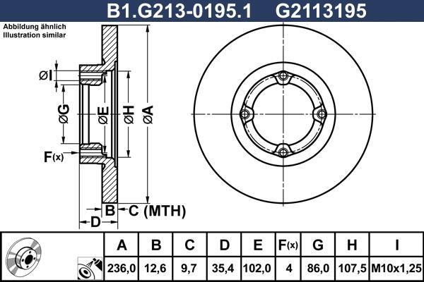 Disques de frein GALFER ref. B1.G213-0195.1