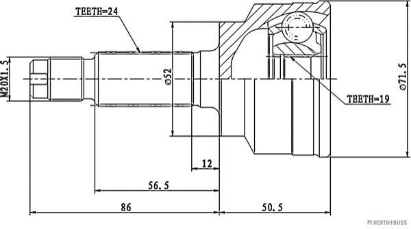 Jeu de joints, arbre de transmissions HERTH+BUSS JAKOPARTS J2823015