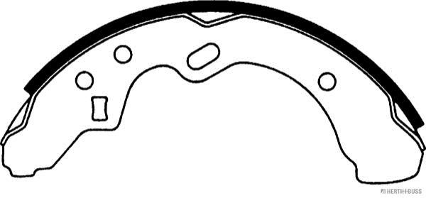 Jeu de 4 mâchoires de frein (Garniture de frein à tambour) HERTH+BUSS JAKOPARTS ref. J3503028