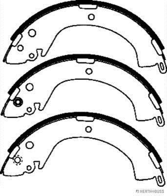 Jeu de 4 mâchoires de frein HERTH+BUSS JAKOPARTS J3505033