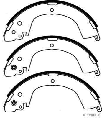 Jeu de 4 mâchoires de frein (Garniture de frein à tambour) HERTH+BUSS JAKOPARTS ref. J3505034