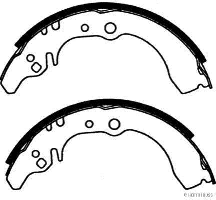 Jeu de 4 mâchoires de frein (Garniture de frein à tambour) HERTH+BUSS JAKOPARTS ref. J3506019