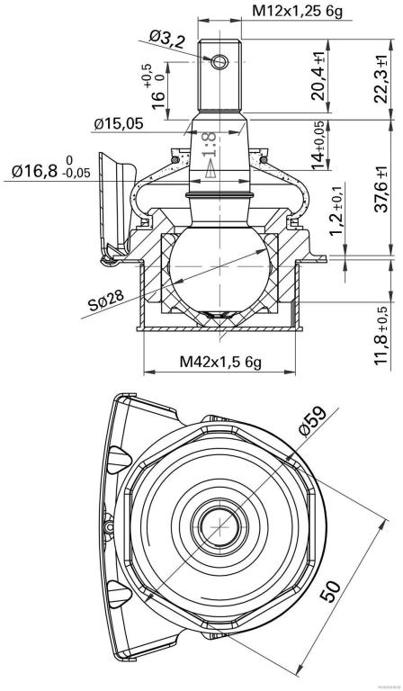 Rotule de suspension (Rotule de pivot) HERTH+BUSS JAKOPARTS ref. J4860323