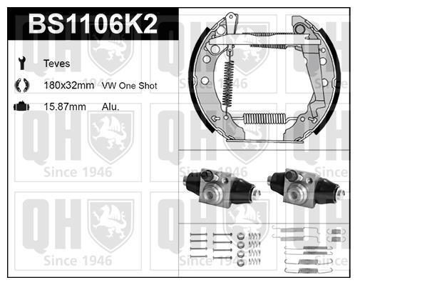 Kit de freins à tambours (Kit de frein arrière) QUINTON HAZELL ref. BS1106K2
