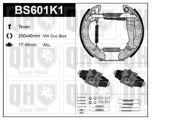 Kit de freins à tambours (Kit de frein arrière) QUINTON HAZELL ref. BS601K1