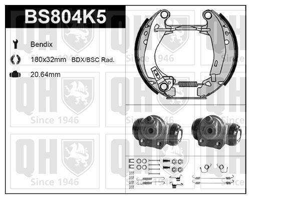 Kit de freins à tambours (Kit de frein arrière) QUINTON HAZELL ref. BS804K5
