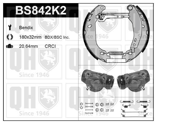 Kit frenos, disco de tambor QUINTON HAZELL ref. BS842K2