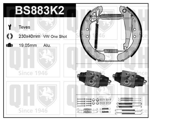 Kit de freins à tambours (Kit de frein arrière) QUINTON HAZELL ref. BS883K2