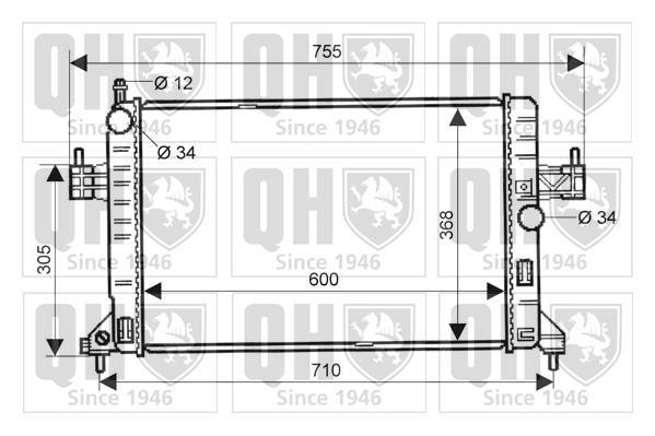 Radiateur moteur (Radiateur de refroidissement) QUINTON HAZELL ref. QER2023