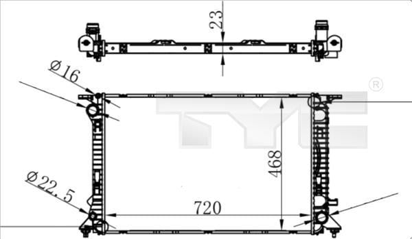Radiateur moteur (Radiateur de refroidissement) TYC 702-0038
