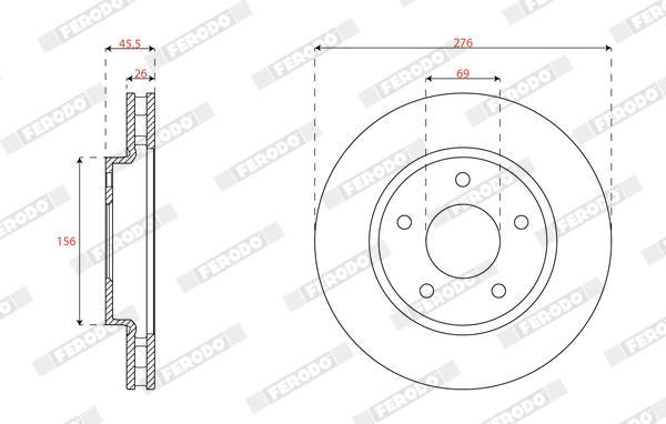 Disques de frein FERODO DDF1803C