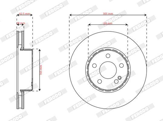 Disques de frein FERODO ref. DDF2629VC-1