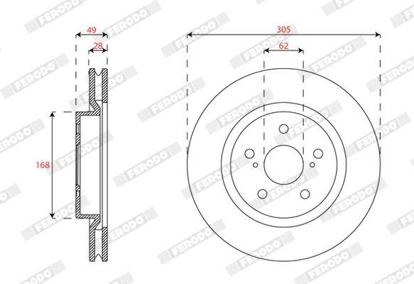 Disques de frein FERODO ref. DDF2925C
