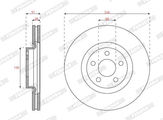 Discos de freno FERODO  ref. DDF3058C