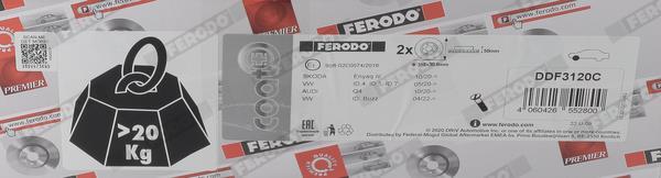 Disques de frein FERODO ref. DDF3120C