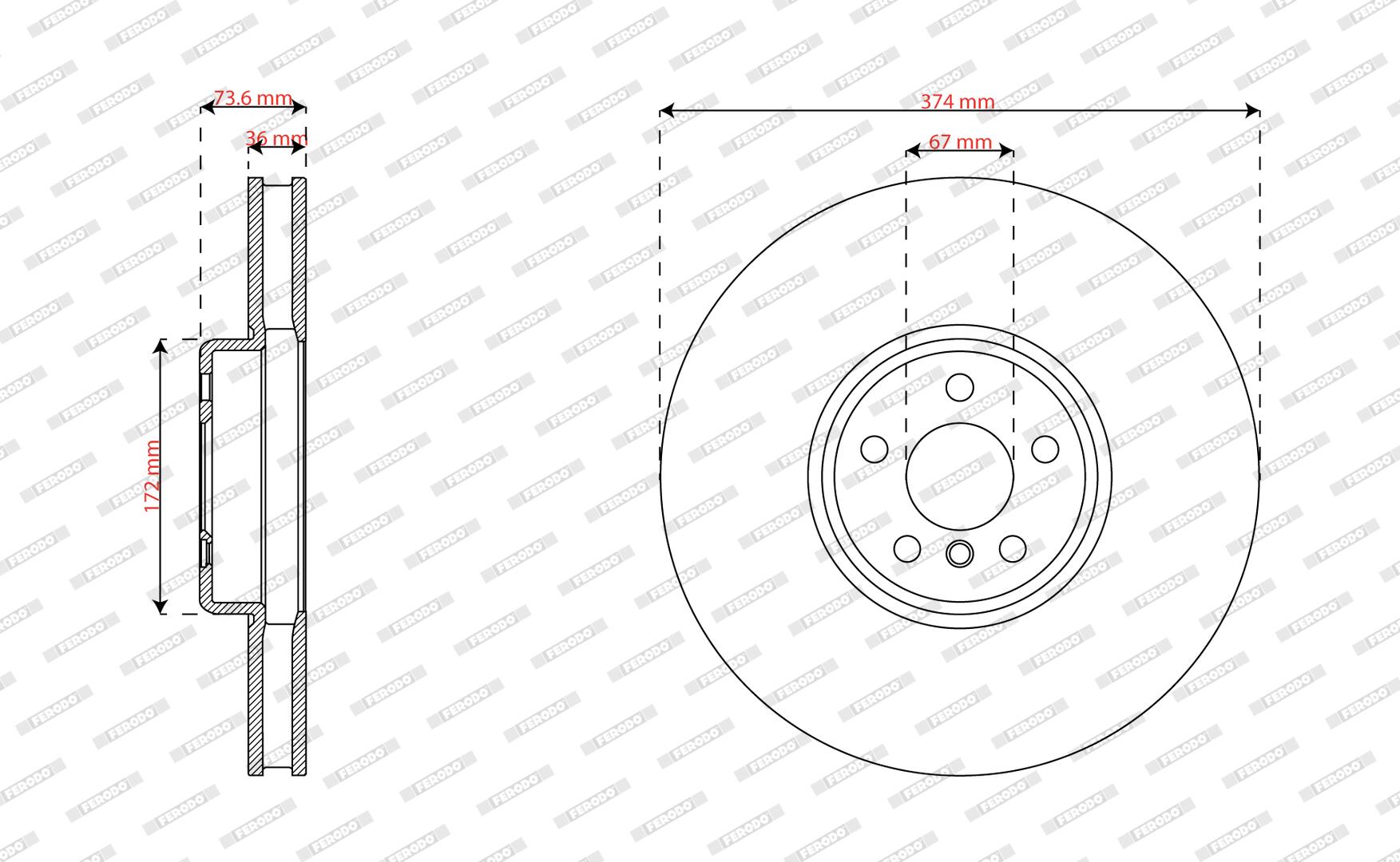 Disques de frein FERODO DDF3221RC-1
