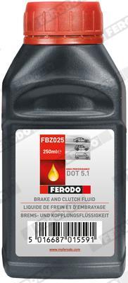 Liquide de frein (Huile de frein) FERODO 0.25 L - ref. FBZ025