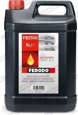 Liquide de frein (Huile de frein) FERODO 5.0 L - ref. FBZ500