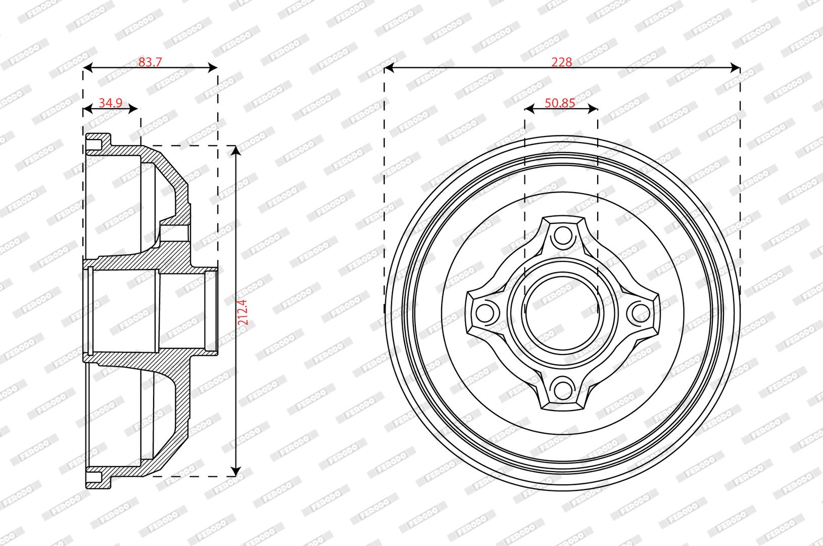 Tambour de frein FERODO  ref. FDR329713