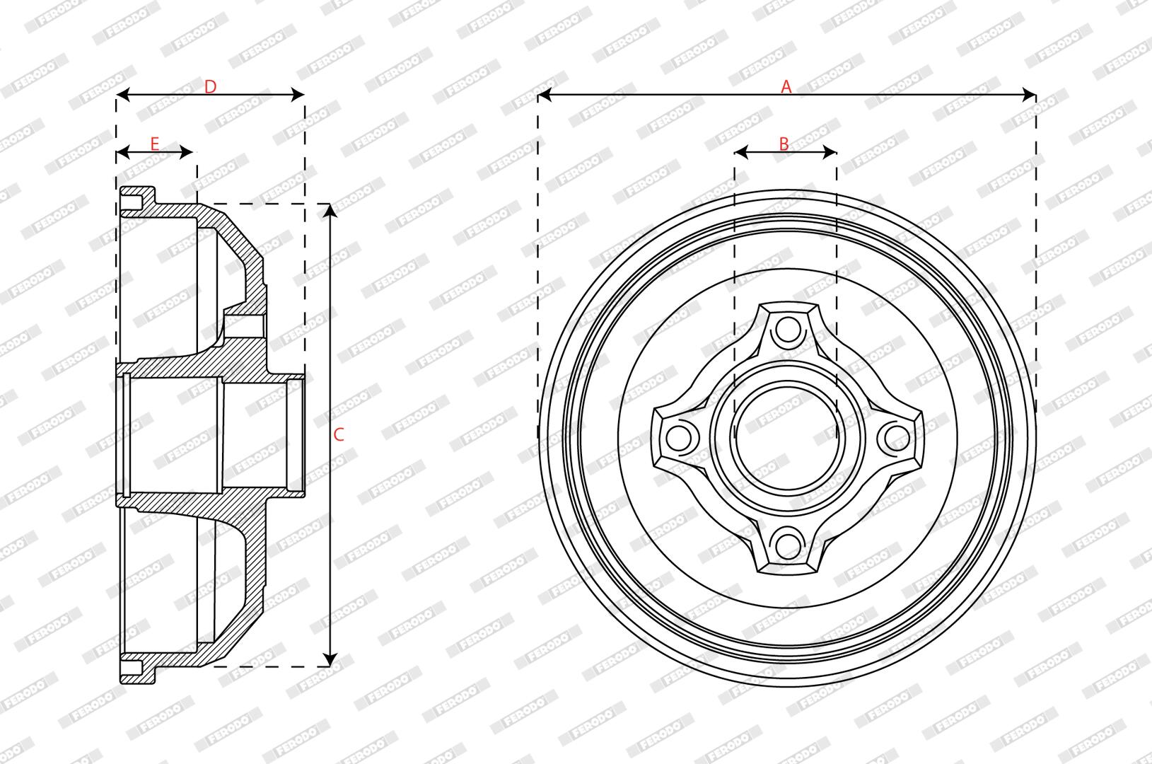 Tambour de frein FERODO  ref. FDR329713
