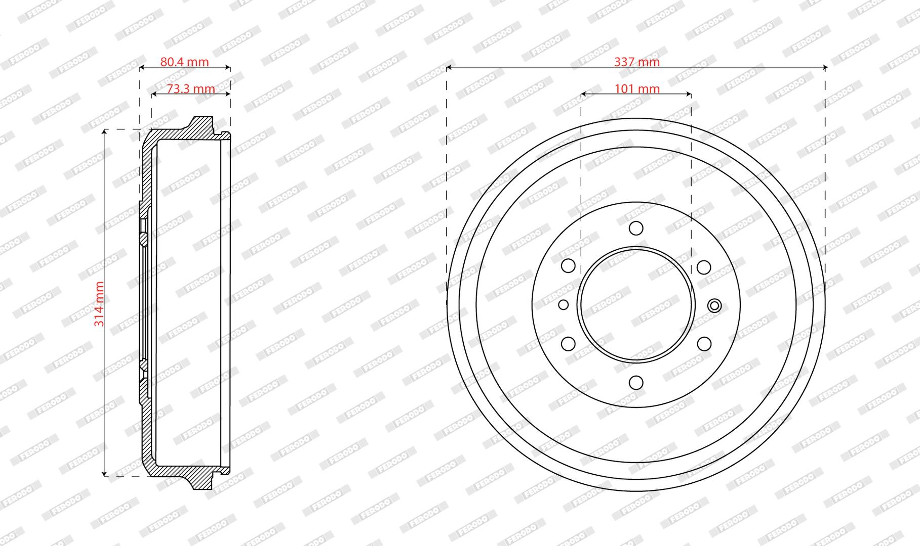 Tambour de frein FERODO FDR329835