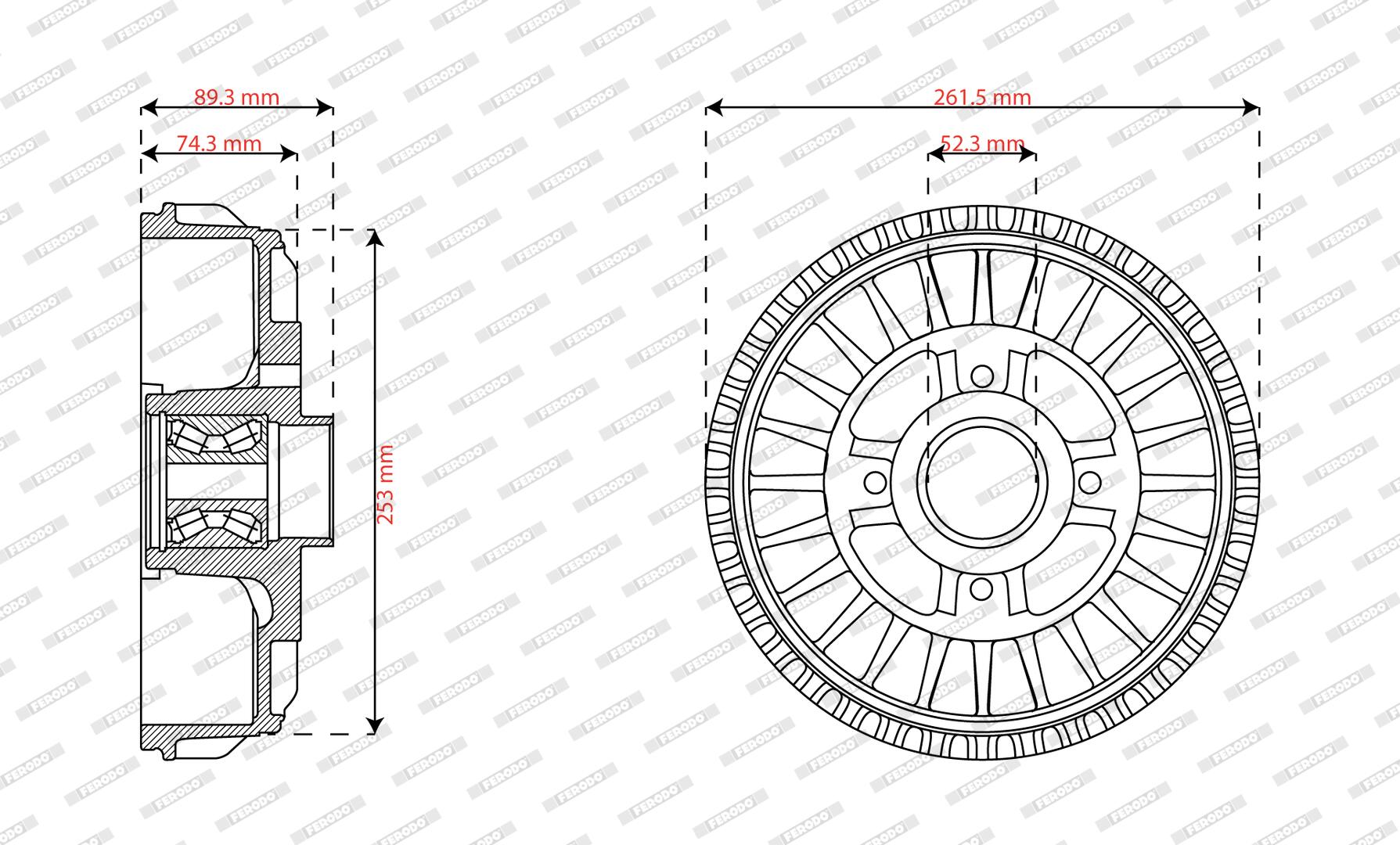 Tambour de frein FERODO FDR329836