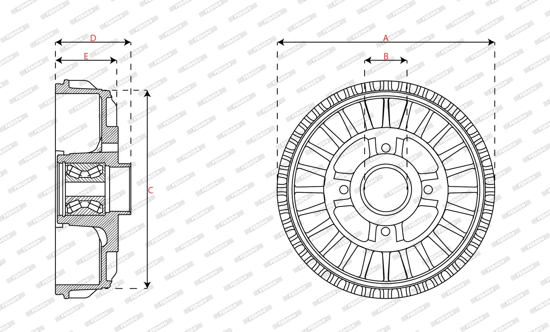 Tambour de frein FERODO FDR329836