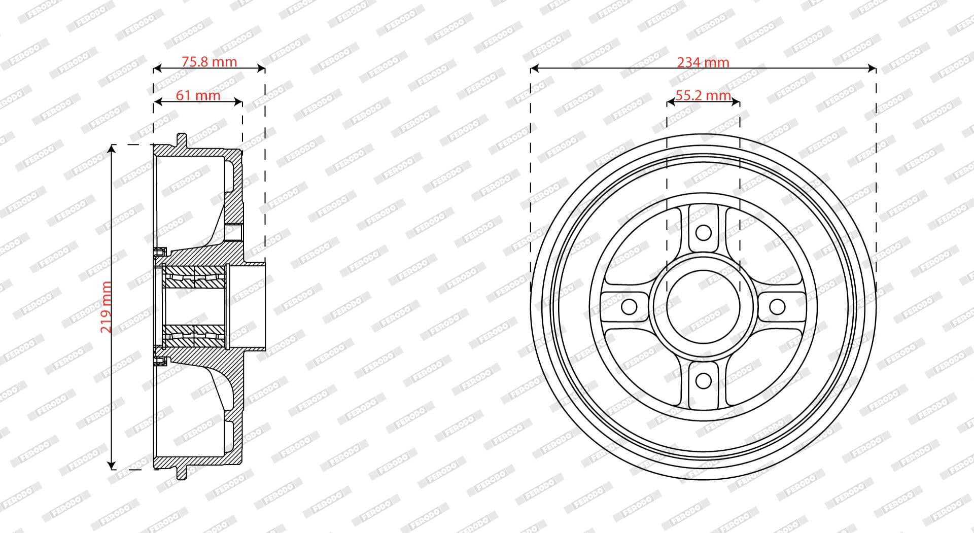 Tambour de frein FERODO FDR329838